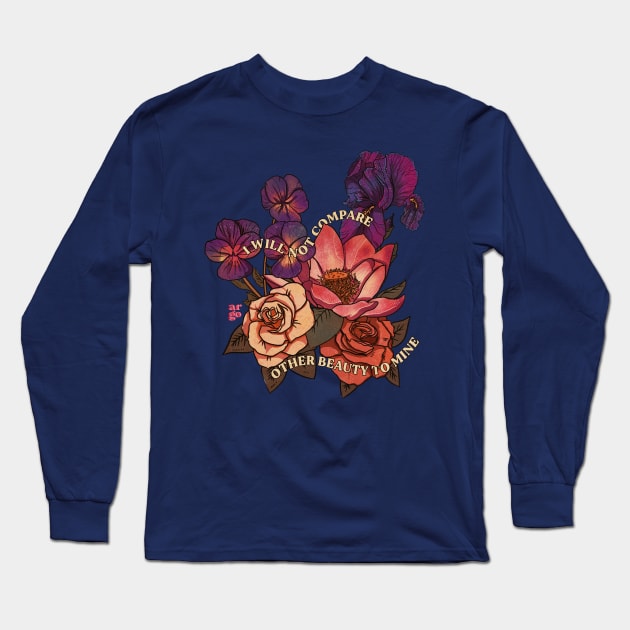 Roses Lotus Violet Iris Long Sleeve T-Shirt by shopbyargo